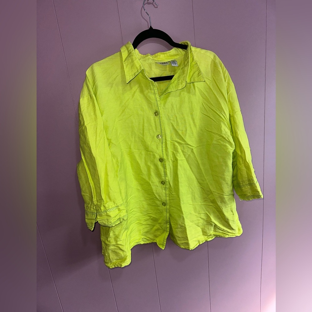Vibrant Neon Yellow High Low Skirt